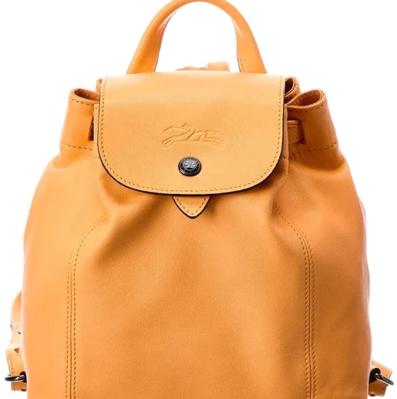 Longchamp Le Pliage XS Cuir Leather Backpack Melon color New Longchamp Le Pliage Cuir XS MINI Leather Backpack $470  main image 4